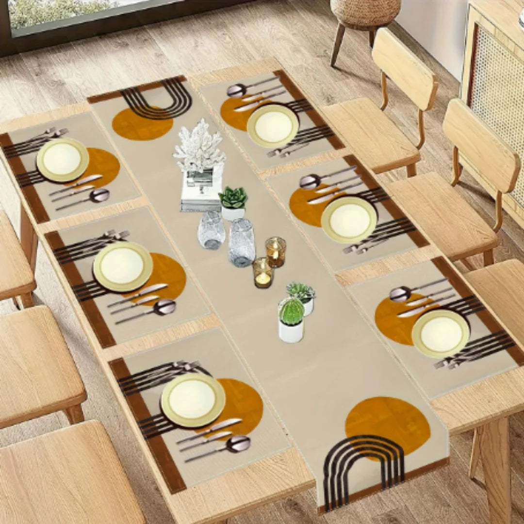 Abstract Art Table Runner Set