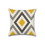 Yellow Grey Geometric Cushion Cover Pack 4