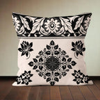 Aztec Style Beige Black Cushion Cover Pack of 4
